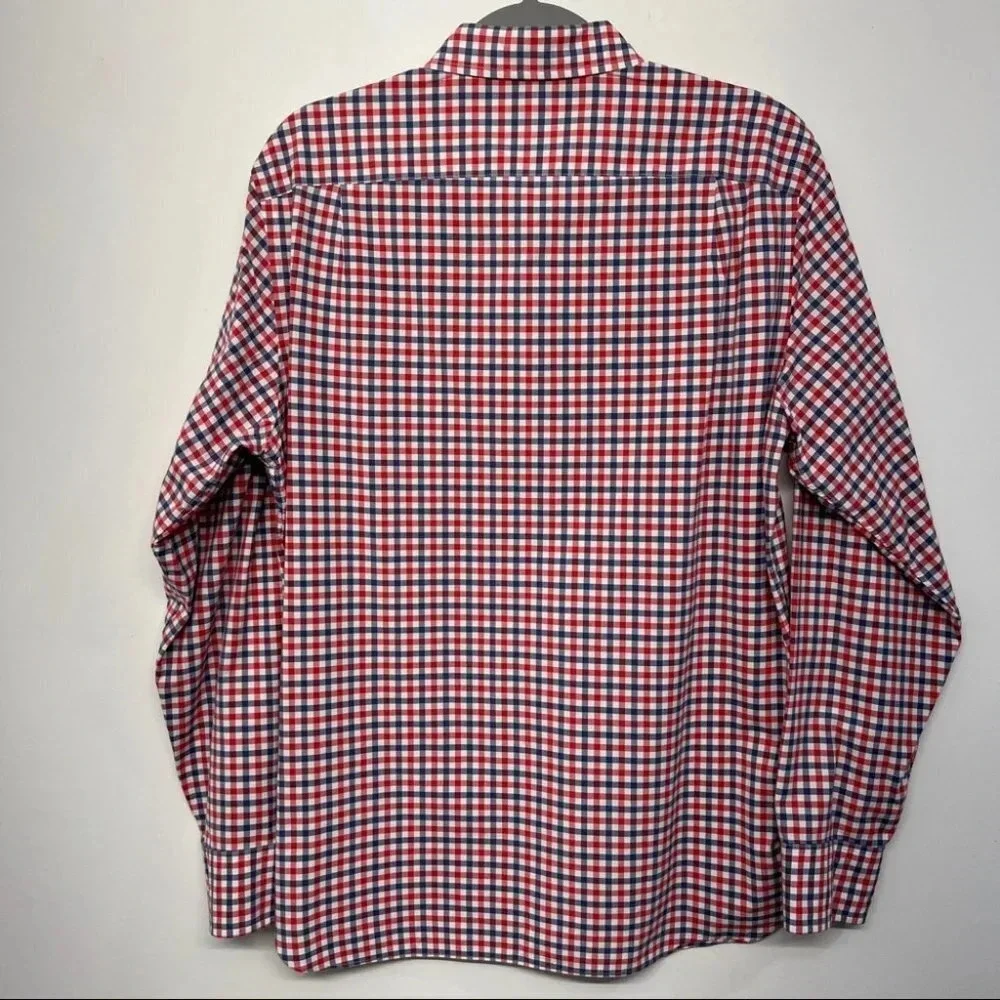 J.Crew 100% Cotton Blue‎ Red Check Men's Shirt Size M